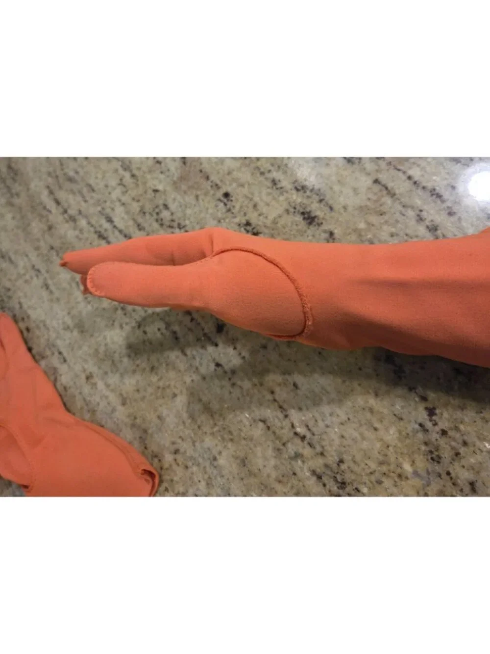 Vintage Womens Size XL XXL Pumpkin Orange Formal Stretch Nylon Gloves
